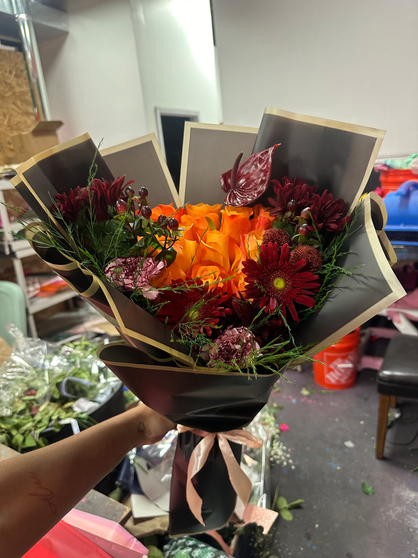 Orange/Black Spooky Bouquet