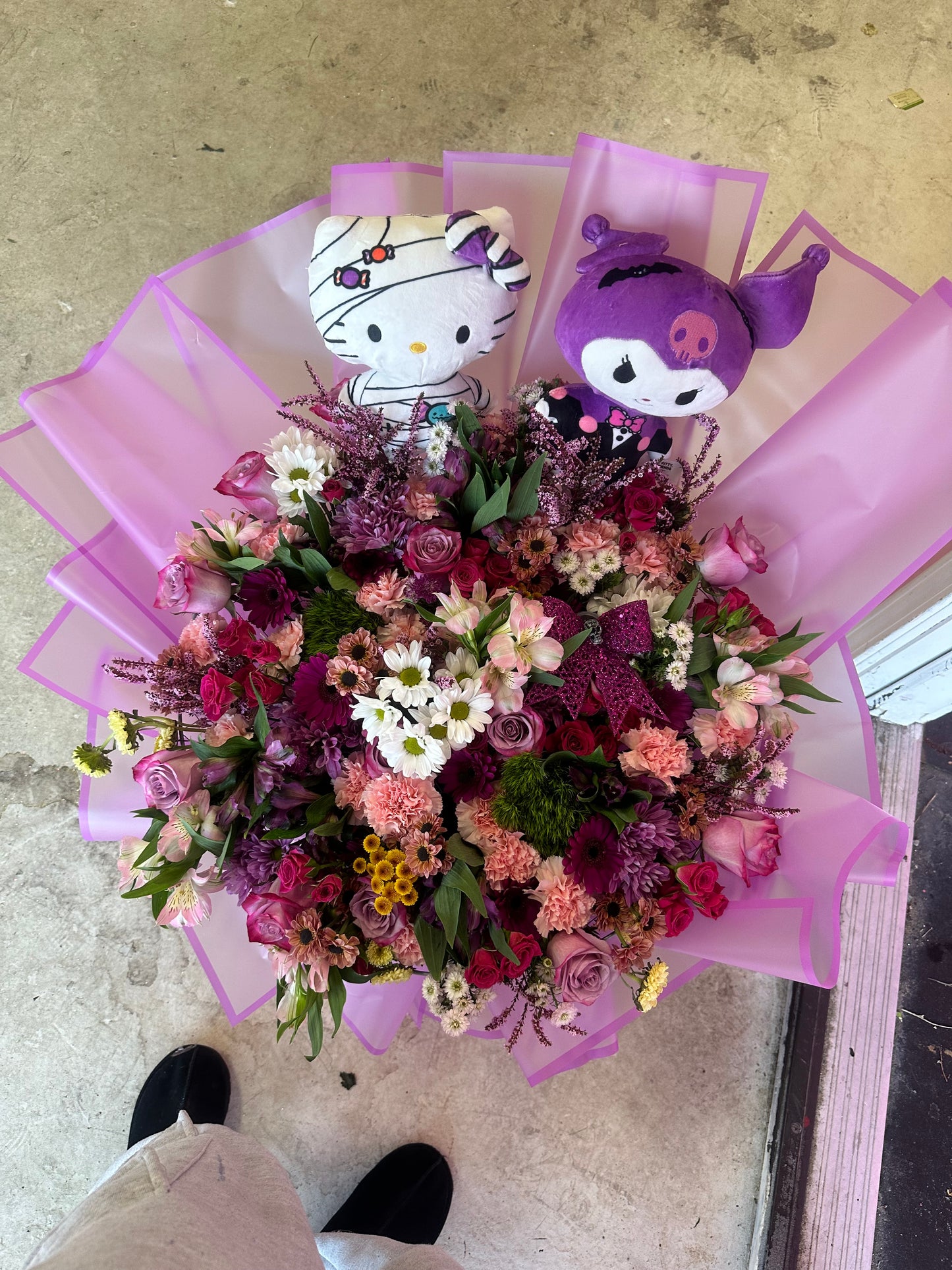 Mixed Blooms Bouquet (plushies not included)