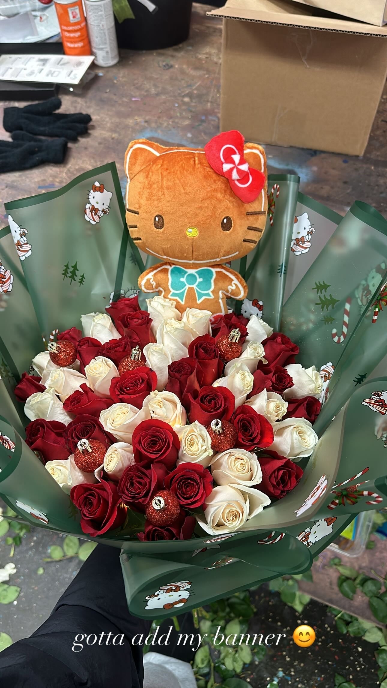 Hello Kitty Gingerbread Christmas Bouquet