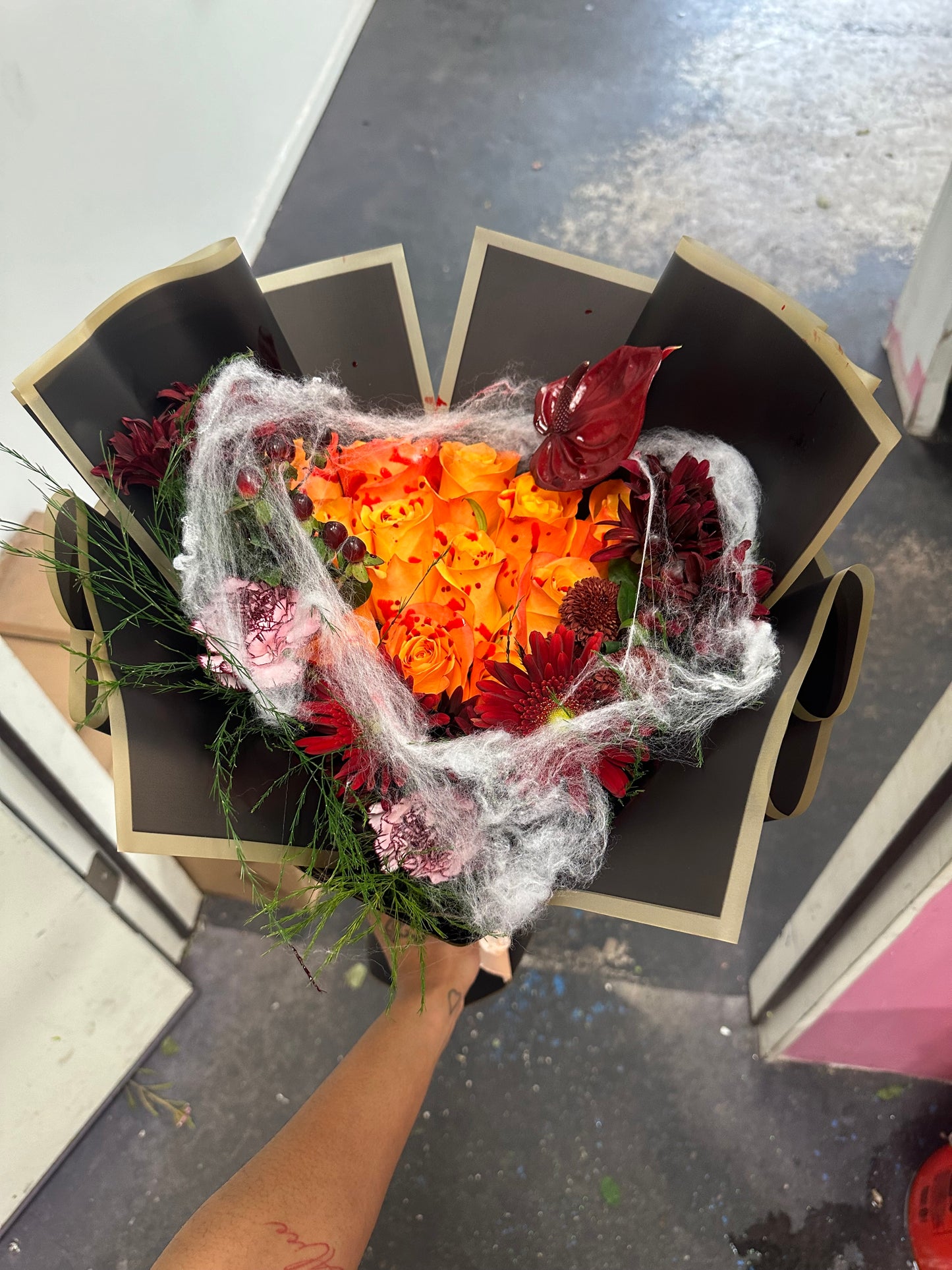 Orange/Black Spooky Bouquet
