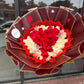 50 Red & White Heart Rose Arrangement