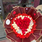 50 Red & White Heart Rose Arrangement