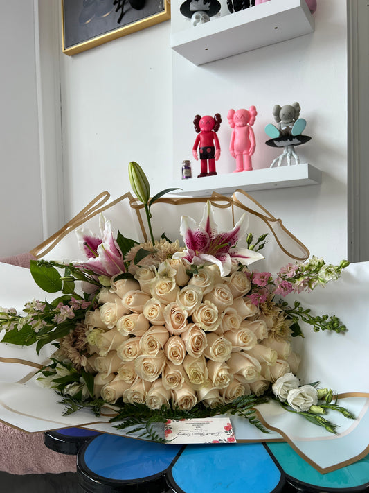50 Rose Chanel Bouquet–L & G Flower Shop