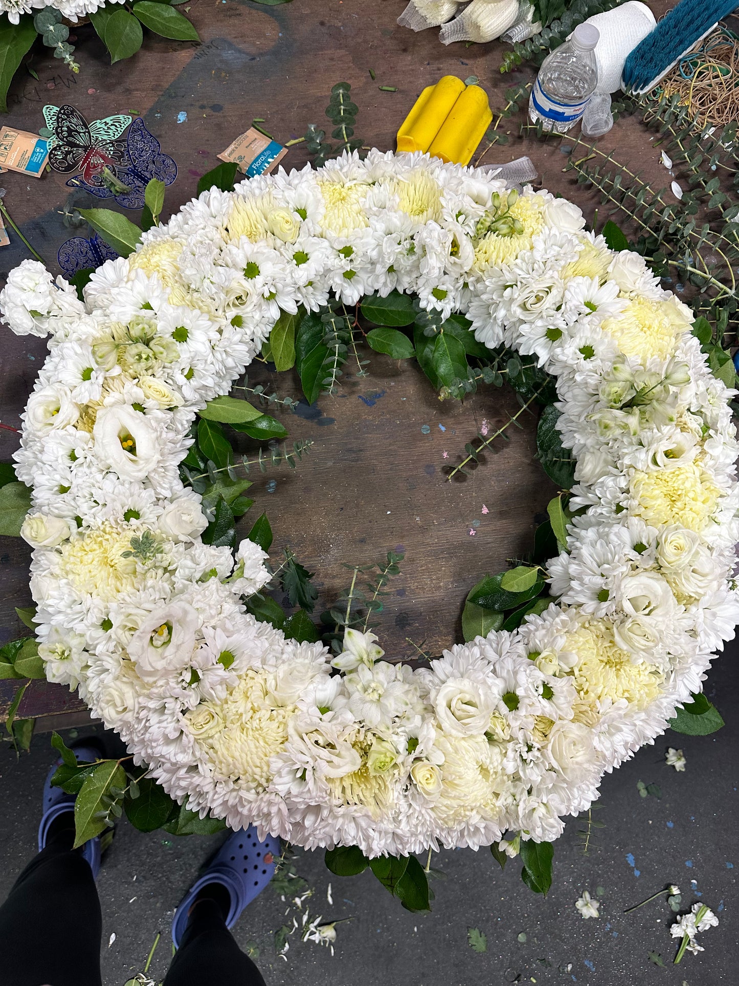 White Circle Sympathy Wreath