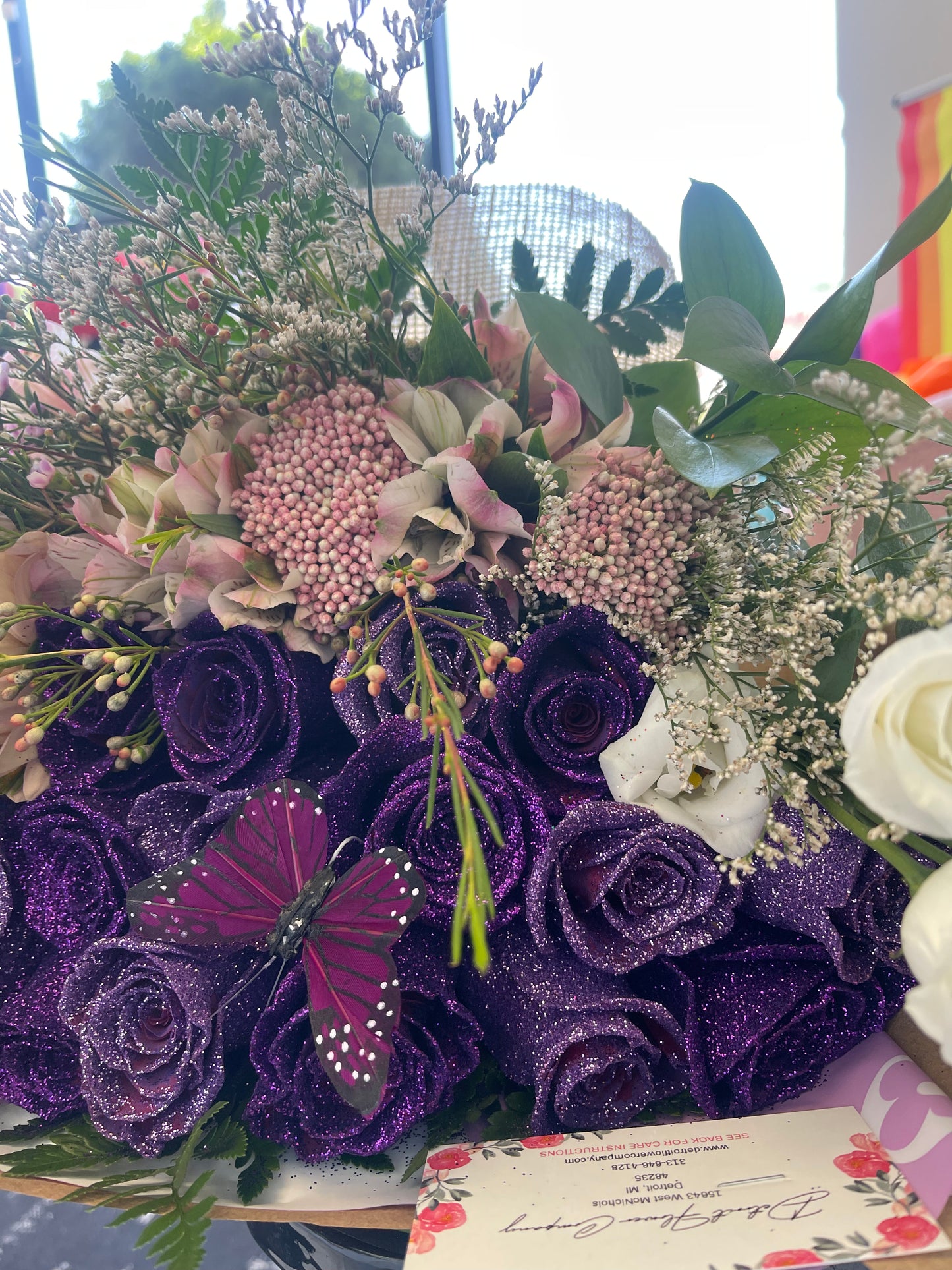 Glitter Purple Roses - Nationwide