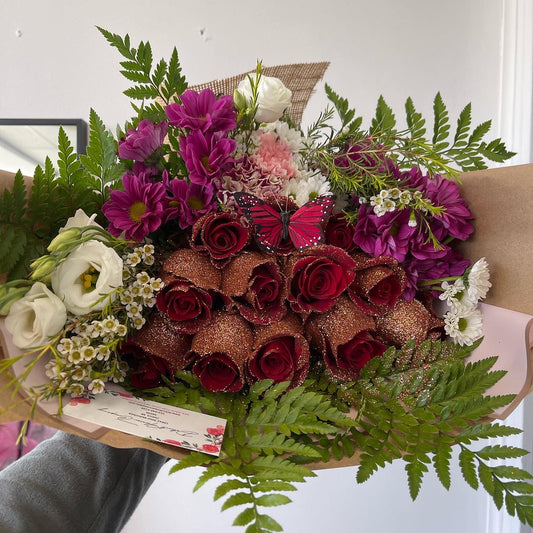 Marshmallow Glitter Roses